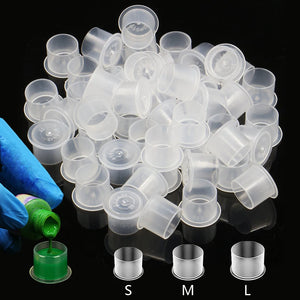 1000Pcs Plastic Tattoo Ink Cups Caps 17Mm 14Mm 11Mm Clear Self Standing Ink Caps Tattoo Pigment Cups Supply for Ink