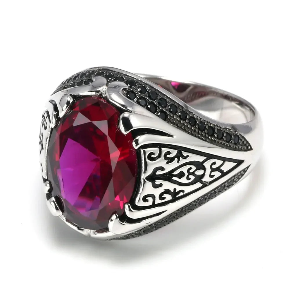 Guaranteed 925 Silver Rings Luxury Turkish Jewellery for Men and Women with Zircon Stone Retro Vintage Rings in Fijne Sieraden