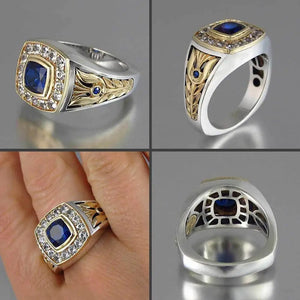 Party Men Rings Creative Watch Shaped Two Tone Design Rings for Men Wedding Ring with Size 6-14 Male Jewelry Wholesale