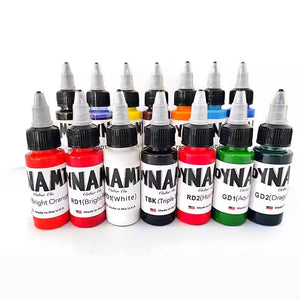 14Pcs Tattoo Ink 14 Colors Set 1 Oz 30Ml/Bottle Tattoo Inks Pigment Kit for 3D Makeup Beauty Skin Body Tattooing Art Painting