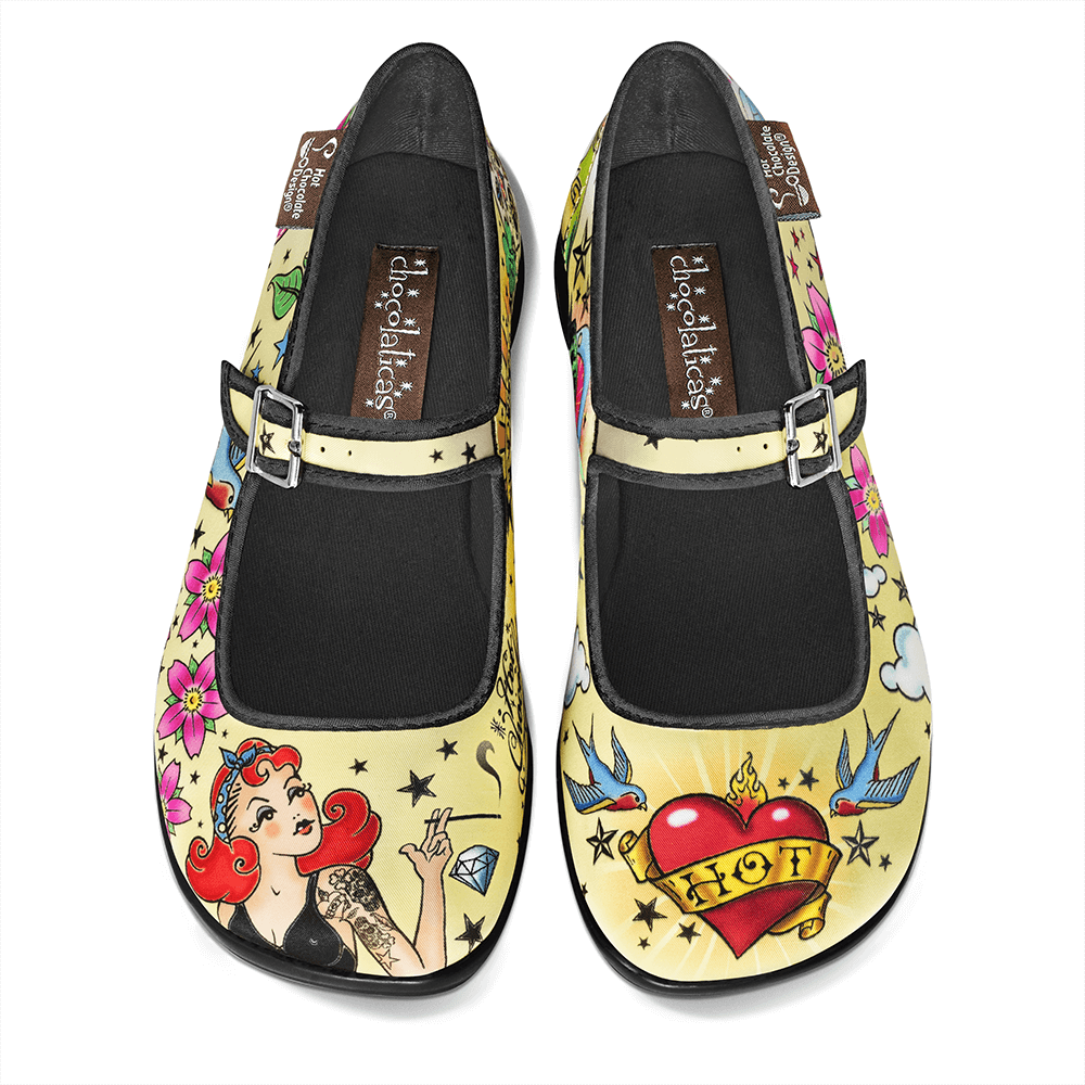 Chocolaticas® Tattoo Women's Mary Jane Flat-0