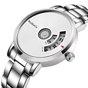 Womage Men Watches Fashion Creative Watches Men Stainless Steel Men Watches Quatrz Wristwatch Luxury Mens Clock Horloge Man