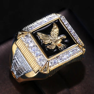 Party Men Rings Creative Watch Shaped Two Tone Design Rings for Men Wedding Ring with Size 6-14 Male Jewelry Wholesale
